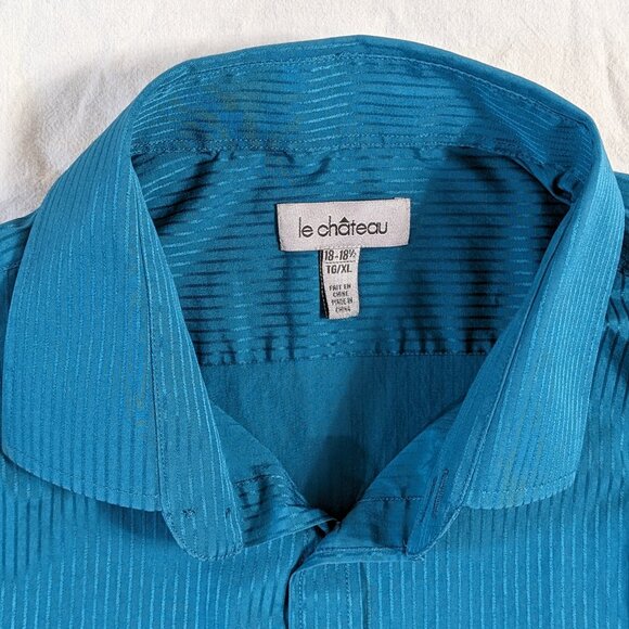 LE CHATEAU MEN'S BUTTON UP FRONT DRESS CASUAL LONG SLEEVE SHIRT SIZE XL 18 STYLE - Picture 5 of 16